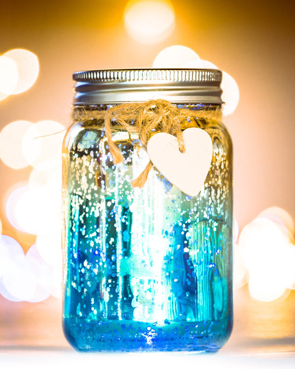 Sparkle Jar - Gold & Blue Ombre