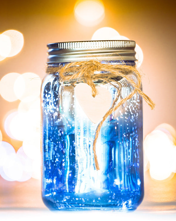 Sparkle Jar - Silver & Blue Ombre