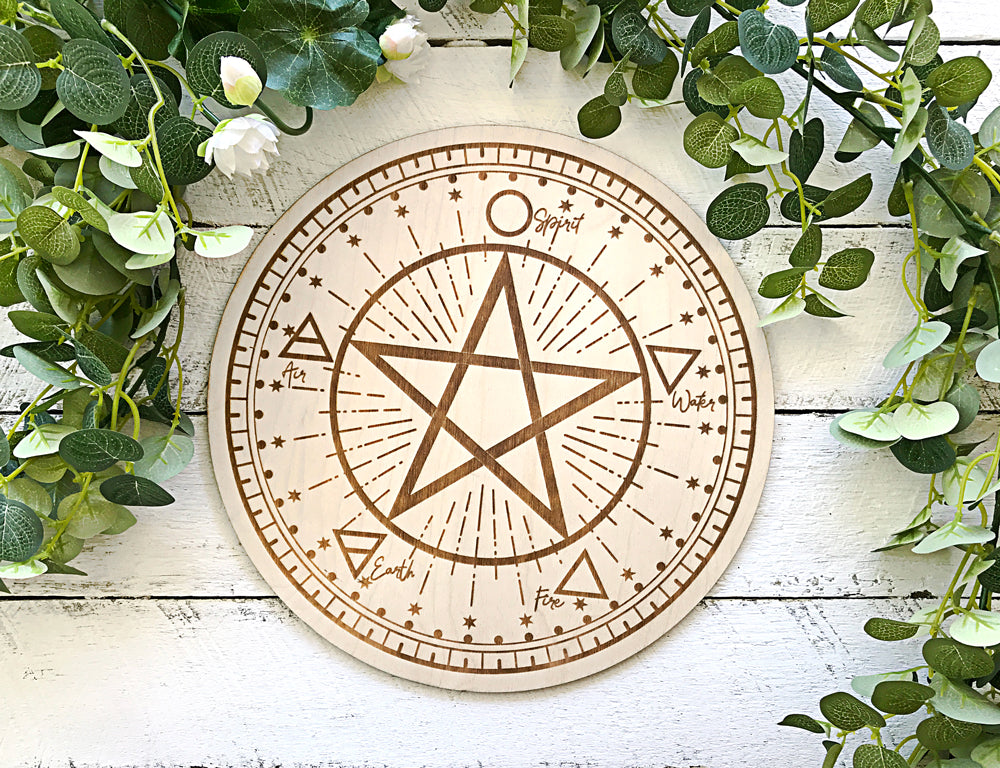 Crystal Energy Grid - Pentacle with Elements