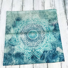 Load image into Gallery viewer, Aqua Blue Lotus Mandala Pillowcase
