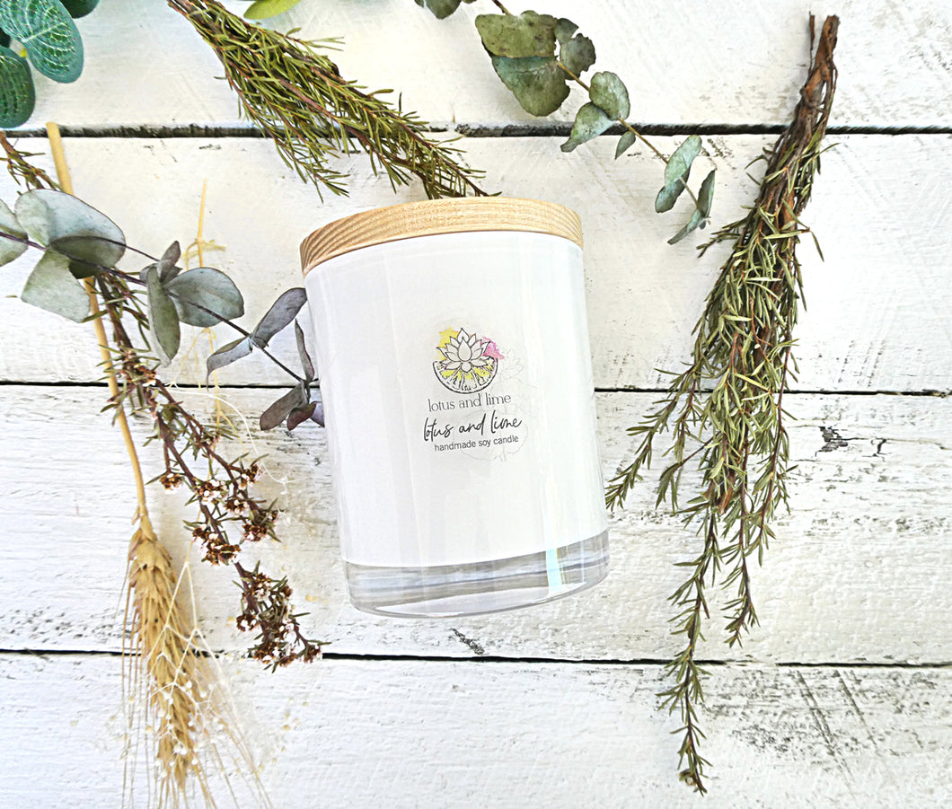 Soy Candle - Lotus and Lime Signature Scent