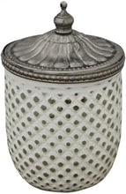 Load image into Gallery viewer, White Glass Candle with Silver Lid

