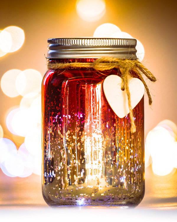 Sparkle Jar - Red & Gold Ombre
