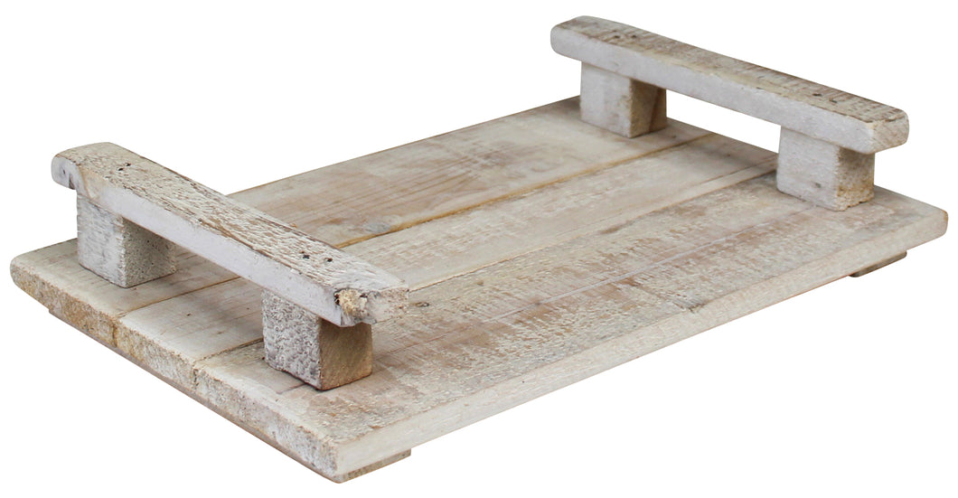 Rustic White Wooden Tray - Small