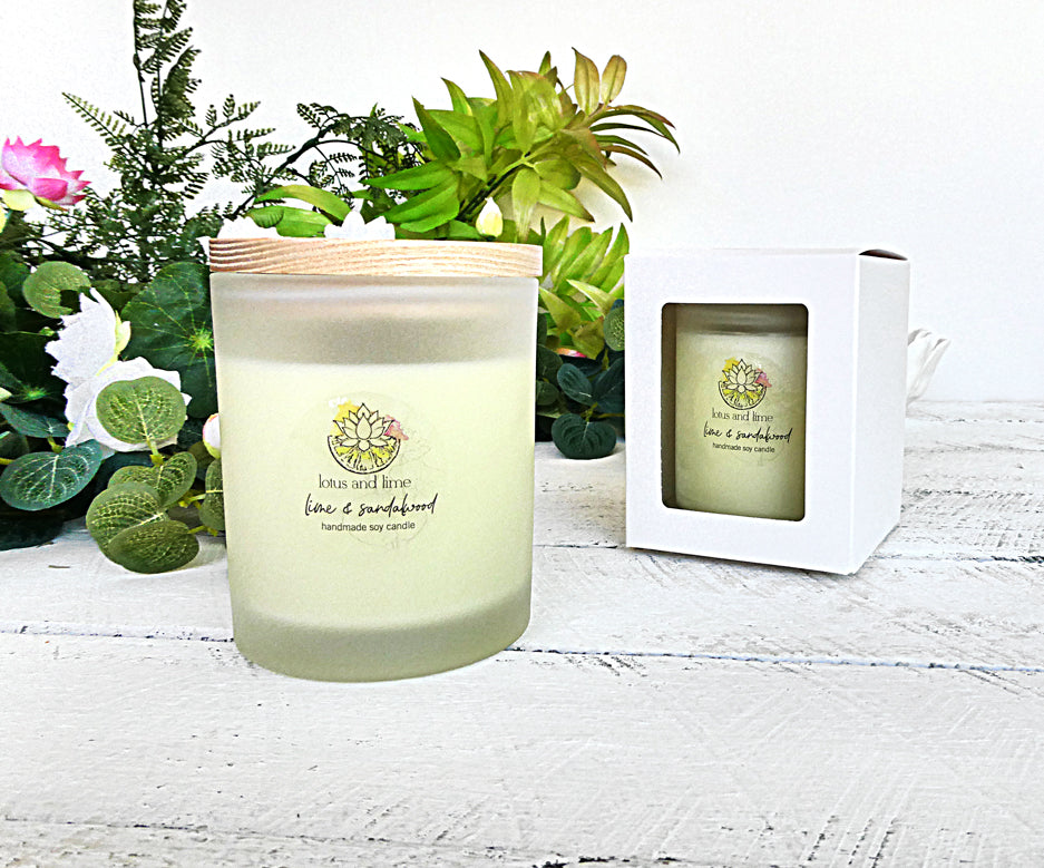 Soy Candle - Lime and Sandalwood