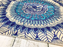 Load image into Gallery viewer, Aqua Blue Flower Mandala Pillowcase
