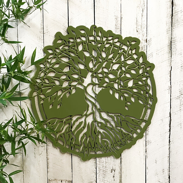 Dark Olive Green Tree of Life Timber Hanging